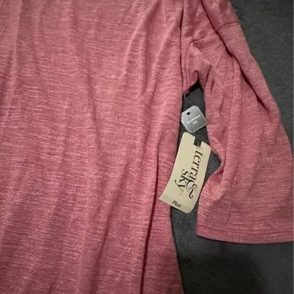NEW Plus Size Terra & Sky Women’s Pink Blouse Top - Picture 2 of 4